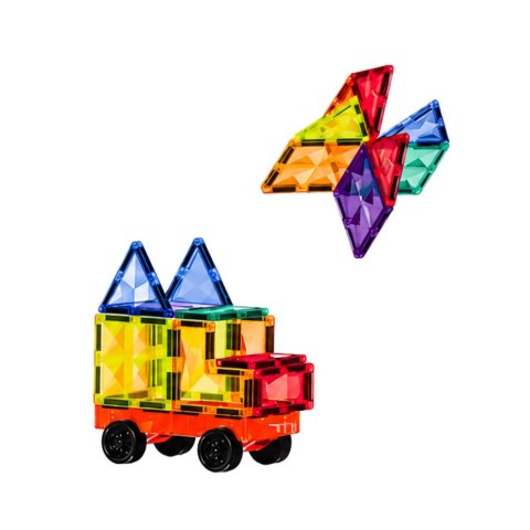 LEAN Toys Klocki Magnetyczne Konstrukcyjne Panele 3D Kreatywne STEM Kolorowe 85 el.