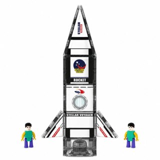 LEAN Toys Klocki Magnetyczne Konstrukcyjne Rakieta Kosmiczna Figurki 26 el.