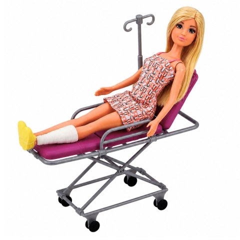 LEAN Toys Lalka Anlily Lekarka z Pacjentką Łóżko Szpitalne Wózek Medyczny Akcesoria