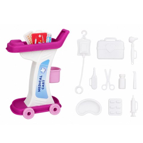 LEAN Toys Lalka Anlily Lekarka z Pacjentką Łóżko Szpitalne Wózek Medyczny Akcesoria