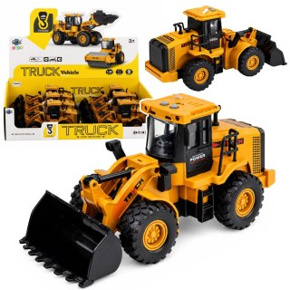 LEAN Toys Pojazd Budowlany Koparka Z Ruchomą Łyżką Światła Dźwięki Żółta 1:43