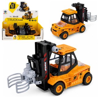 LEAN Toys Pojazd Budowlany Wózek Z Regulowanym Chwytakiem Światła Dźwięki Żółta 1:43