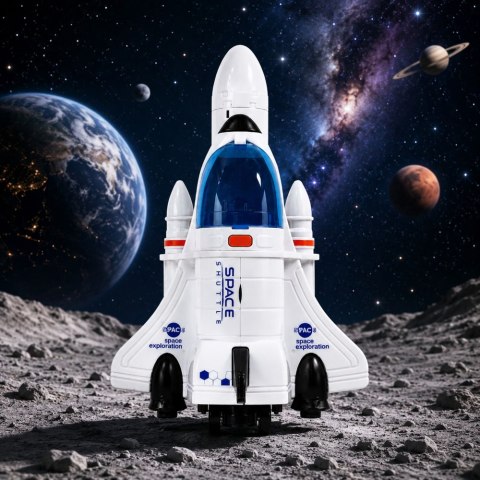 LEAN Toys Prom Kosmiczny Wahadłowiec Figurka Kosmonauty Światła Dźwięki Efekt Dymny