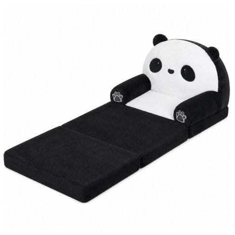 LEAN Toys Rozkładany Fotel Sofa Leżanka Panda 2W1 Dla Dzieci Miękki Biało-Czarny