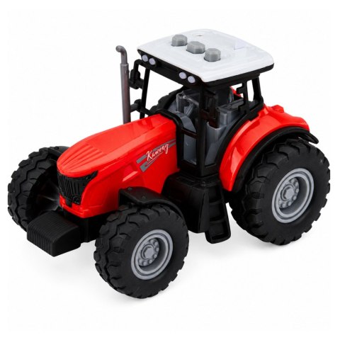 LEAN Toys Traktor z Przyczepą Do Transportu Zwierząt Figurki Krów Światła Dźwięki 4 el.