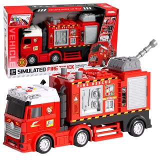 LEAN Toys Wóz Strażacki Straż Pożarna Z Armatką Wodną Napęd Światła Dźwięki
