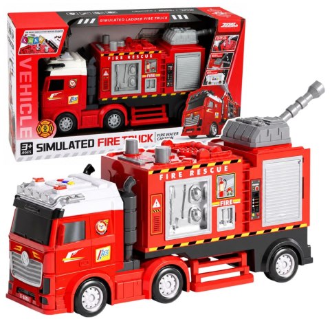LEAN Toys Wóz Strażacki Straż Pożarna Z Armatką Wodną Napęd Światła Dźwięki