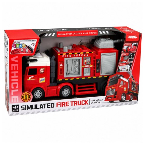 LEAN Toys Wóz Strażacki Straż Pożarna Z Armatką Wodną Napęd Światła Dźwięki