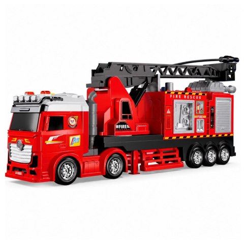 LEAN Toys Wóz Strażacki z Wysięgnikiem Wysuwany Do 69cm Światła Dźwięki Armatka Wodna