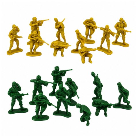 LEAN Toys Zestaw Militarny Żołnierzyki Pojazdy Baza Wojskowa Wieża Figurki 46 el.