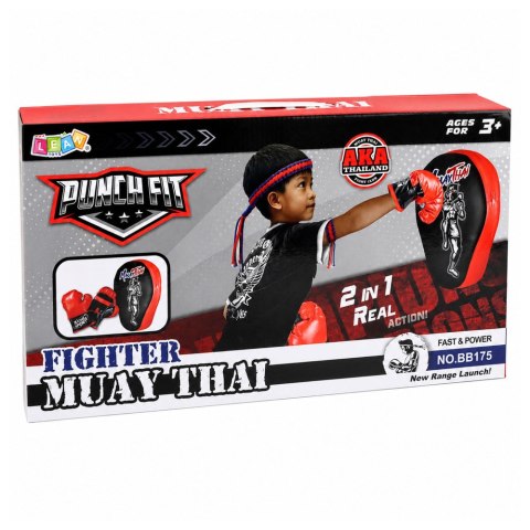 LEAN Toys Zestaw Sportowy Bokserski Rękawice Łapa Treningowa 2w1 MUAY THAI