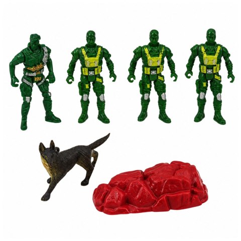 LEAN Toys Zestaw Wojskowy Militarny Żołnierzyki Czołg Pojazd Armata 13 el.