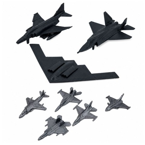 LEAN Toys Zestaw Wojskowy Militarny Żołnierzyki Pojazdy Statki Myśliwce Baza 54 el.