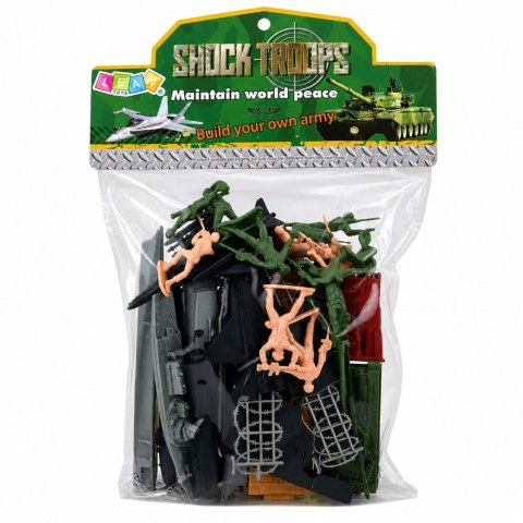 LEAN Toys Zestaw Wojskowy Militarny Żołnierzyki Pojazdy Statki Myśliwce Baza 54 el.