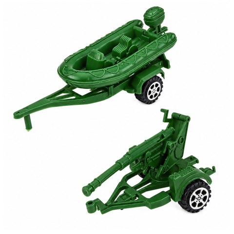 LEAN Toys Zestaw Wojskowy Militarny Żołnierzyki Transporter Opancerzony 14 el.