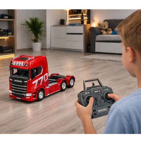 HUINA Ciężarówka Scania 770S Z Naczepą Zdalnie Sterowana RC Huina Czerwona 1:18