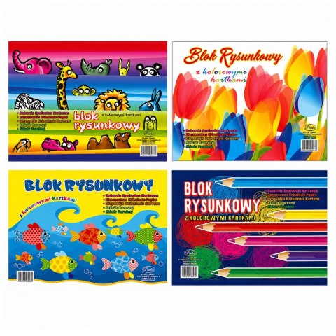 LEAN School Blok rysunkowy kolorowy A4 16 kartek 80g PROTOS