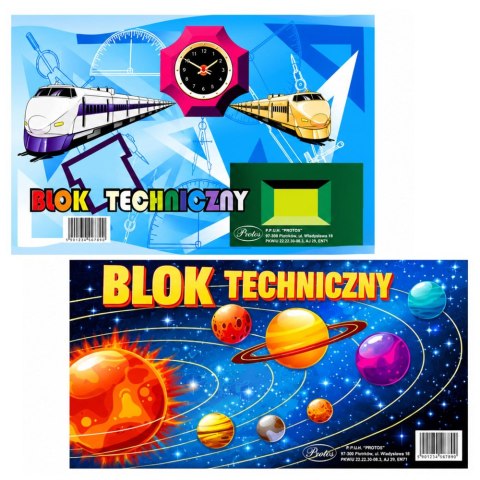 LEAN School Blok techniczny biały A3 10 kartek 160g PROTOS