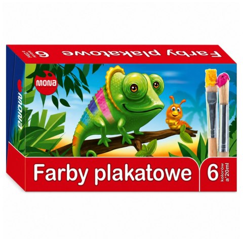 LEAN School Farby szkolne plakatowe 6 kolorów 20ml MONA