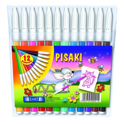 LEAN School Flamastry pisaki 12 kolorów KAMET 