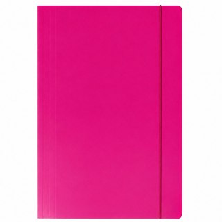 LEAN School Teczka kartonowa na gumkę klejona lakierowana różowa A4+ 300 g/m²