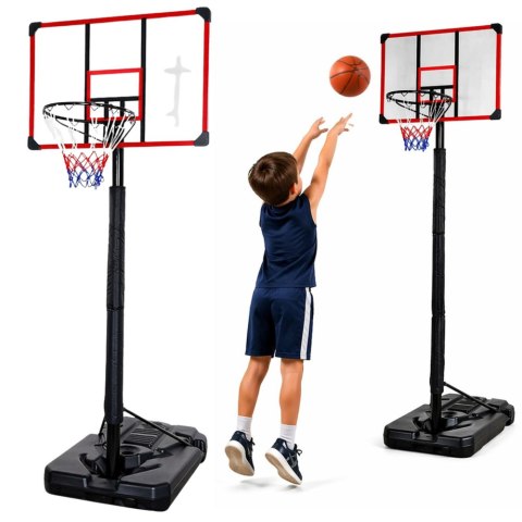 LEAN Sport Kosz do Koszykówki Mobilny Regulowany Stojak 200-305cm