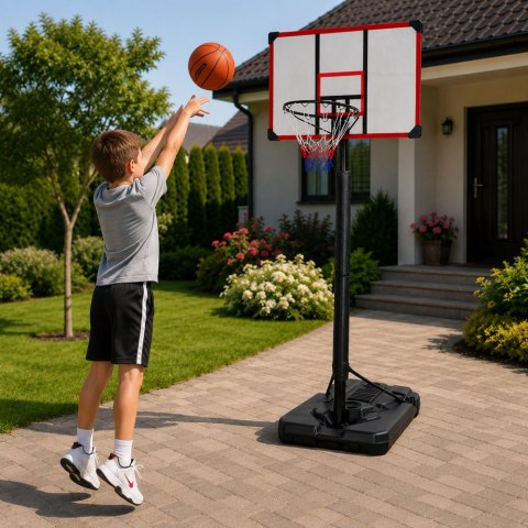 LEAN Sport Kosz do Koszykówki Mobilny Regulowany Stojak 200-305cm