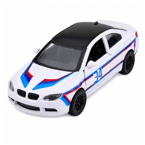 LEAN TOYS Autko Sportowe Samochód Metalowy Napęd Pull-Back Otwierane Drzwi Biały 1:32
