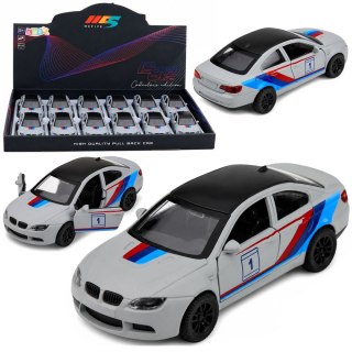 LEAN TOYS Autko Sportowe Samochód Metalowy Napęd Pull-Back Szary Matowy 1:32