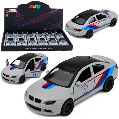 LEAN TOYS Autko Sportowe Samochód Metalowy Napęd Pull-Back Szary Matowy 1:32