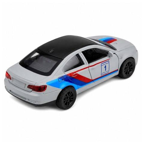 LEAN TOYS Autko Sportowe Samochód Metalowy Napęd Pull-Back Szary Matowy 1:32