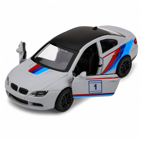 LEAN TOYS Autko Sportowe Samochód Metalowy Napęd Pull-Back Szary Matowy 1:32