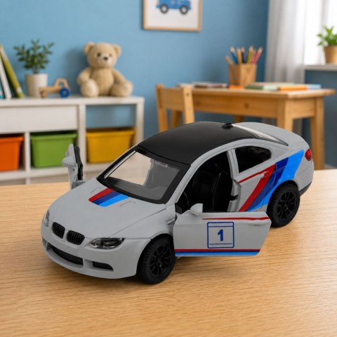 LEAN TOYS Autko Sportowe Samochód Metalowy Napęd Pull-Back Szary Matowy 1:32