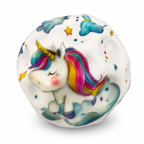 LEAN TOYS Piłeczka Piankowa z Wgłębieniami Do Odbijania Antystresowa Jednorożce 7cm