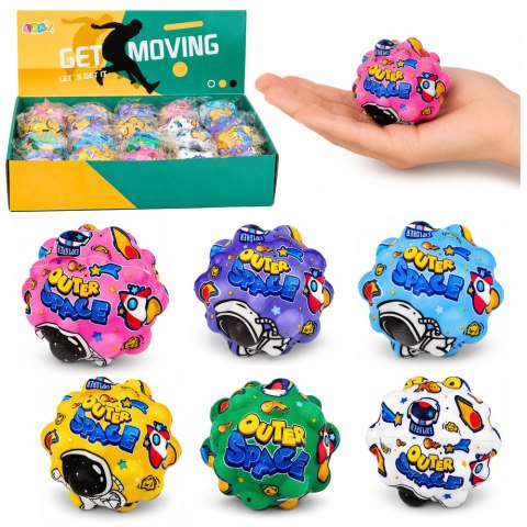 LEAN TOYS Piłeczka Piankowa z Wypustkami Do Odbijania Antystresowa Kosmos 7cm