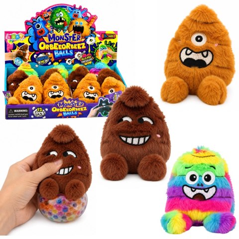 LEAN TOYS Pluszowy Gniotek Z Brokatem Sensoryczny Stworek Antystresowy 8cm