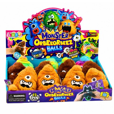 LEAN TOYS Pluszowy Gniotek Z Brokatem Sensoryczny Stworek Antystresowy 8cm