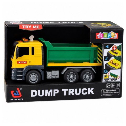 LEAN Toys Ciężarówka Budowlana Wywrotka Kiper Otwierana Klapa Światła Dźwięki 1:14