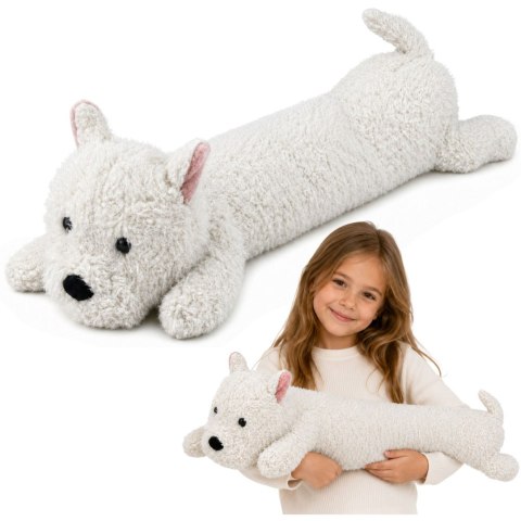 LEAN Toys Duży Pluszowy Pies West Highland Przytulanka Maskotka Biały 90 cm
