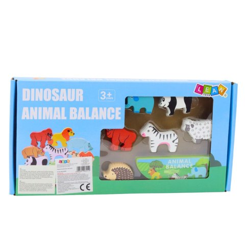 LEAN Toys Gra Zręcznościowa Balansujące Zwierzęta Drewniane 13El