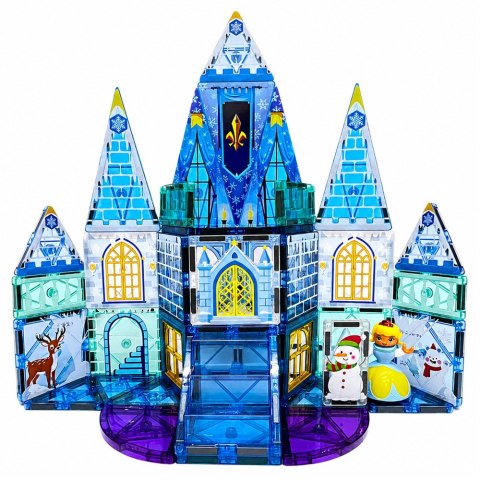 LEAN Toys Klocki Magnetyczne Konstrukcyjne Zamek Lodowej Księżniczki Niebieskie 47 el.