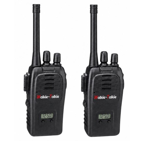 LEAN Toys Krótkofalówki Walkie Talkie USB Redukcja Szumów Czarne Zasięg 200M