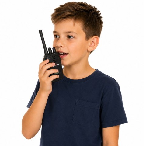 LEAN Toys Krótkofalówki Walkie Talkie USB Redukcja Szumów Czarne Zasięg 200M