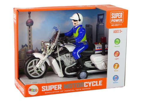 LEAN Toys Motocykl Policyjny Motor Policja Dźwięki Światła Wóz Policyjny