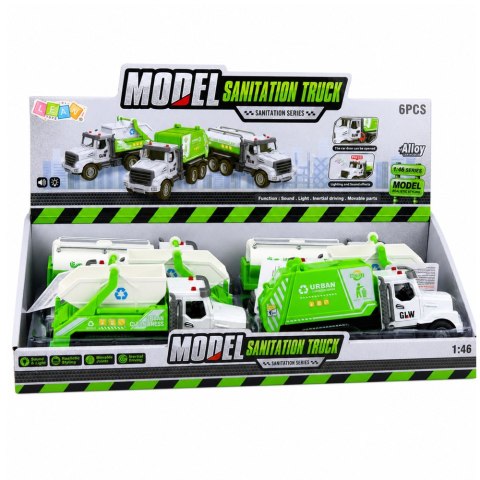 LEAN Toys Pojazd Komunalny Metalowa Kabina Napęd Otwierane Drzwi Światła Dźwięki 1:46