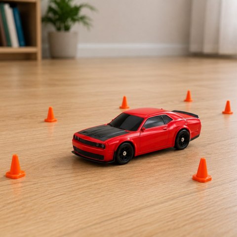 LEAN Toys Samochód Sportowy Do Driftu RC Wymienna Karoseria Koła 4WD Czerwony 1:43