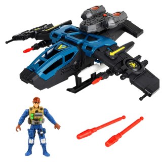 LEAN Toys Samolot Szturmowy Wojskowy Figurka Żołnierza Wyrzutnie Światła Dźwięki