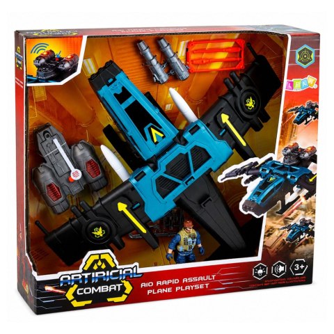 LEAN Toys Samolot Szturmowy Wojskowy Figurka Żołnierza Wyrzutnie Światła Dźwięki