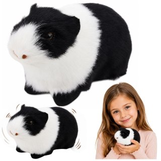 LEAN Toys Świnka Morska Realistyczna Miękkie Futerko Zwierzątko Biało Czarna 12 cm