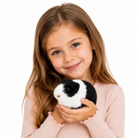 LEAN Toys Świnka Morska Realistyczna Miękkie Futerko Zwierzątko Biało Czarna 12 cm